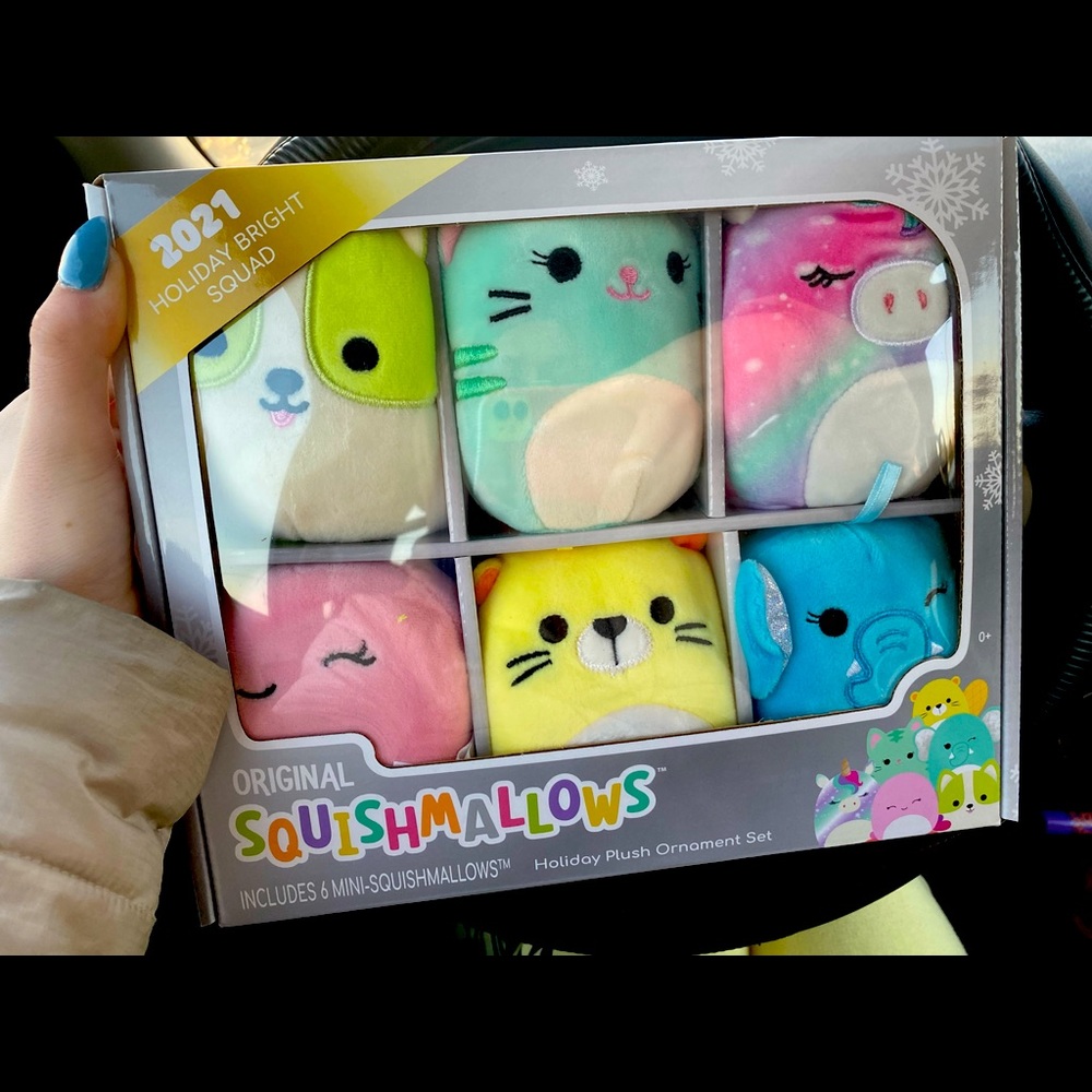 HOLIDAY BRIGHT SQUAD 2021 6 MINI SQUISHMALLOW ORNAMENTS NEW